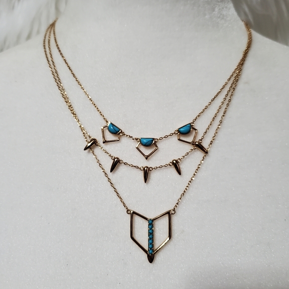 Stella and Dot turquoise Stone Layering Necklce - Picture 1 of 7